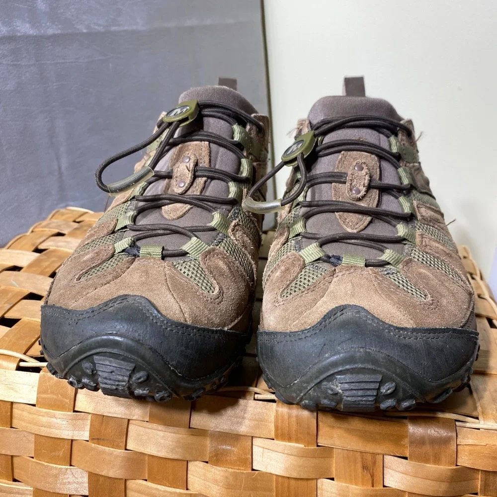 Merrell Chameleon Arc Brown Suede Hiking Shoes Women 9.5 Bungee Speed Lace Low